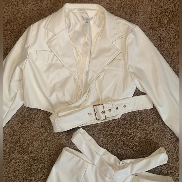 FAUX LEATHER PANT & JACKET MATCHING SET - Picture 4 of 11